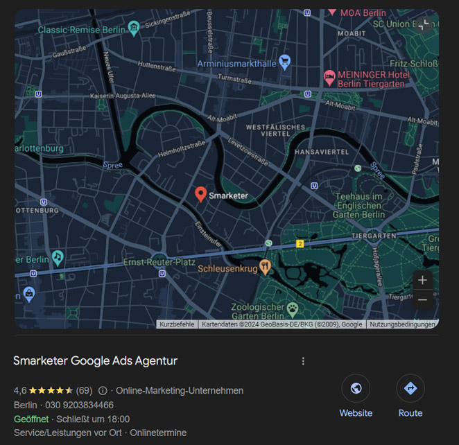 Smarketer Google Maps Eintrag