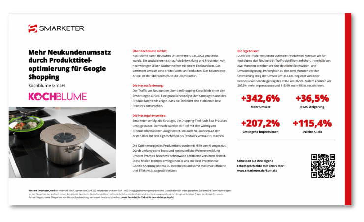 KI Case Study für Google Shopping von Smarketer