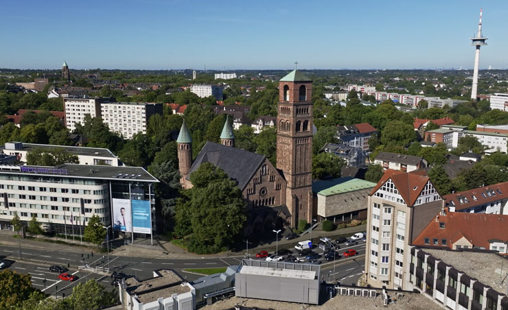 Essen Erlöserkirche Luftaufnahme