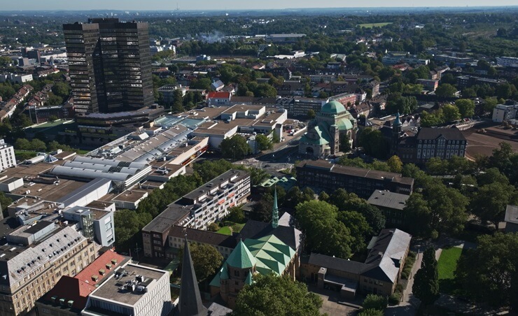 Aufnahme des Stadtkerns von Essen