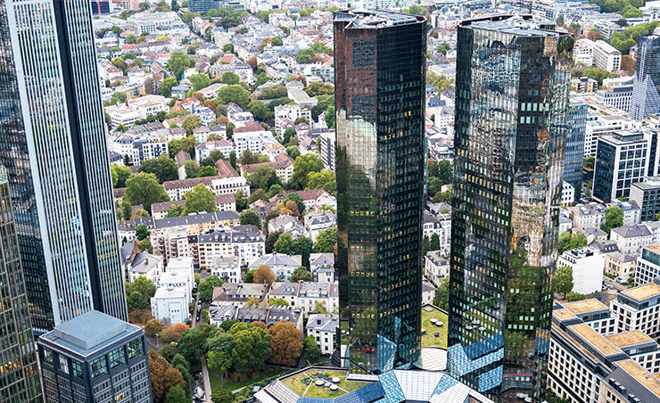 Frankfurt am Main Blick vom Wolkenkratzer